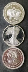 Lot of Three 1oz Silver Rounds