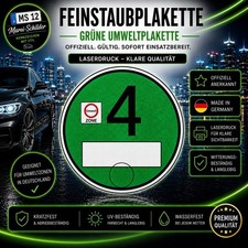 GRÜNE FEINSTAUBPLAKETTE -  LASERDRUCK - Offi...