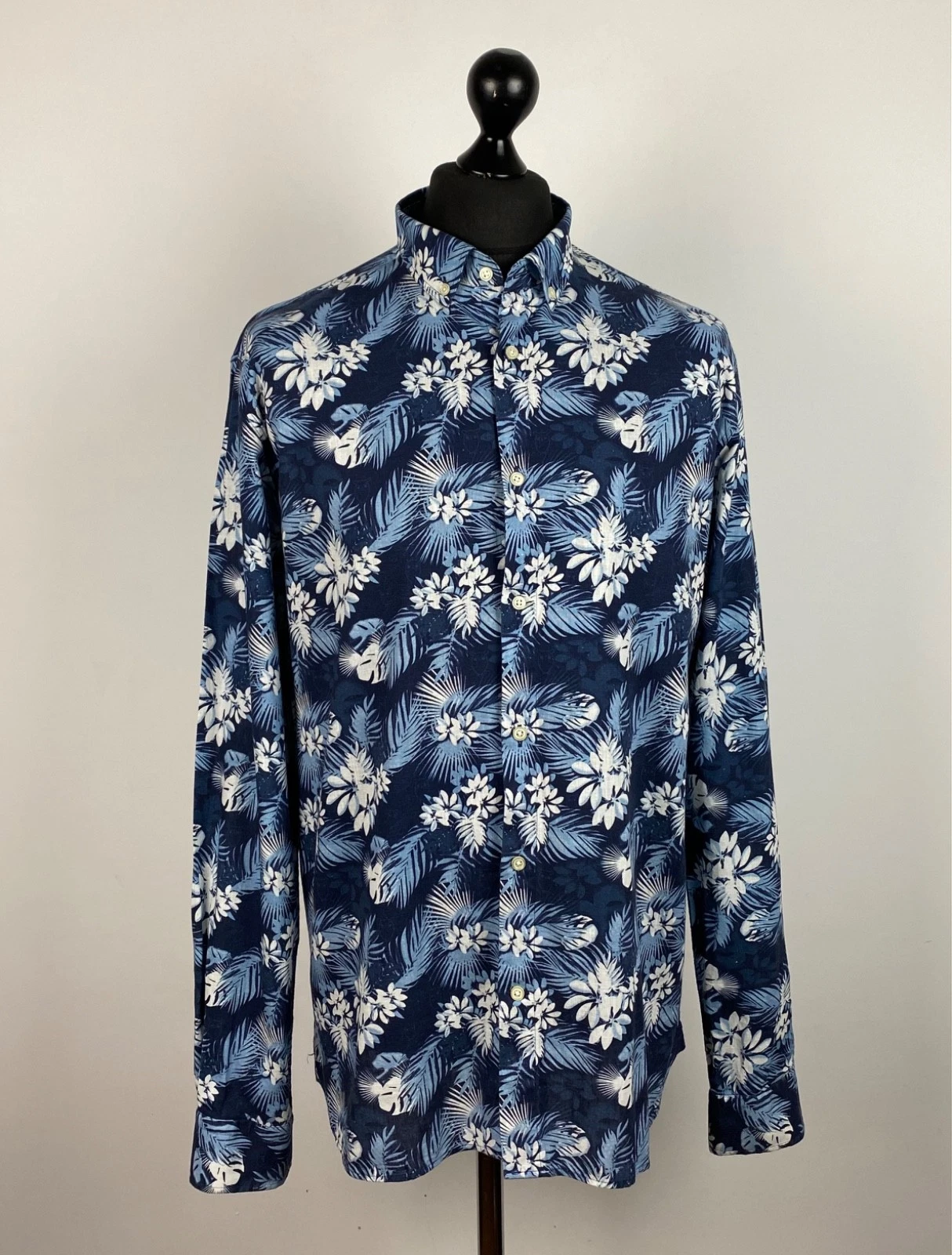 Knowledge Cotton Apparel men's shirt 70% cotton 30% linen Size XL