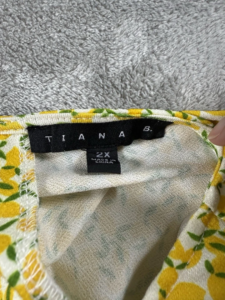 Vestido Tiana B. Amarillo Limón Para Mujer Plus 2X Ropa de Trabajo Verano Boda Cóctel Foto 3 de 4