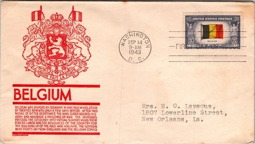 S07-8964, WWII OVERRUN COUNTRIES: BELGIUM, ANDERSON FDC
