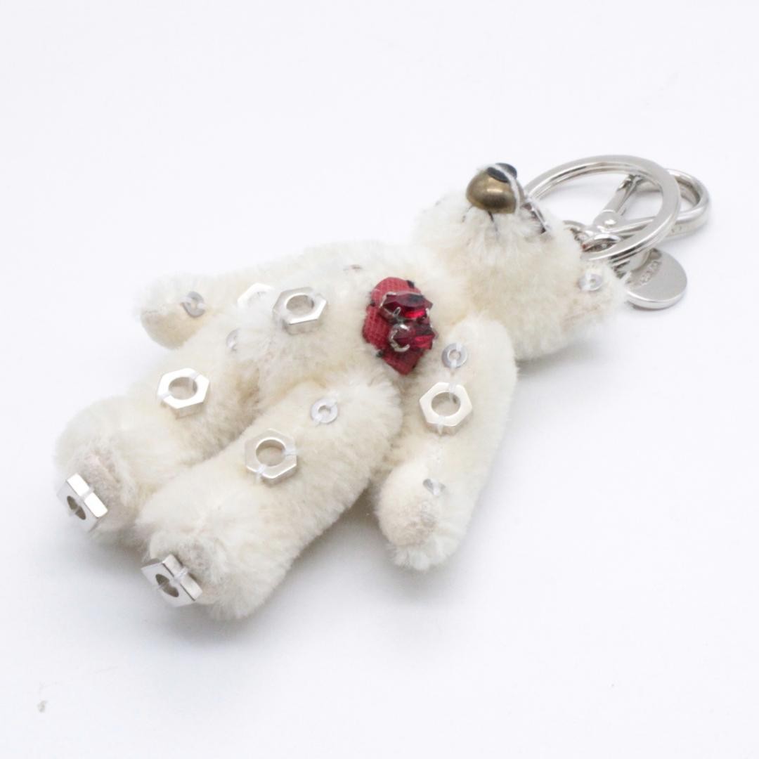 prada teddy bear triangular plate keyring holder - image 1