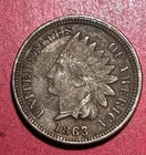 1863 US Copper Nickel Indian Head Cent! XF Details! Old US Coin!