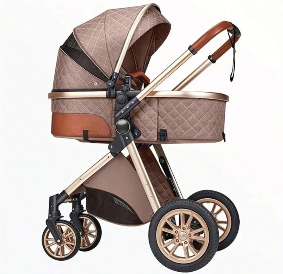 Cochecito de bebé 3 en 1 ligero plegable reversible cochecito 3 en 1 se envía desde EE. UU. Foto 2 de 4