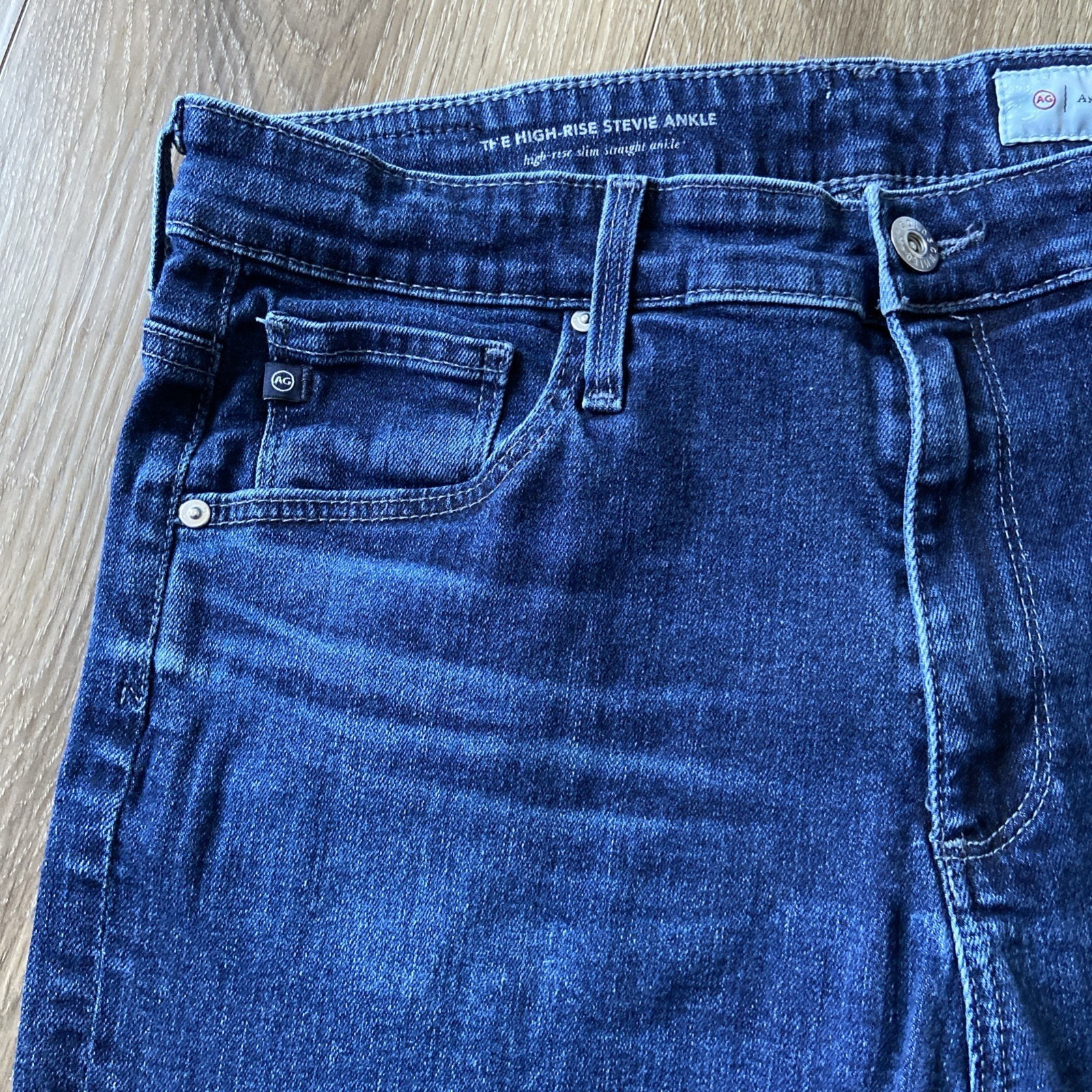 AG Anthropologie Jean Sz 30R Blue Dark The High Rise Stevie Ankle Whisker City thumbnail 10