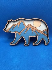 Laser Engraved Custom Wood Artwork - Blue Ridge Bear