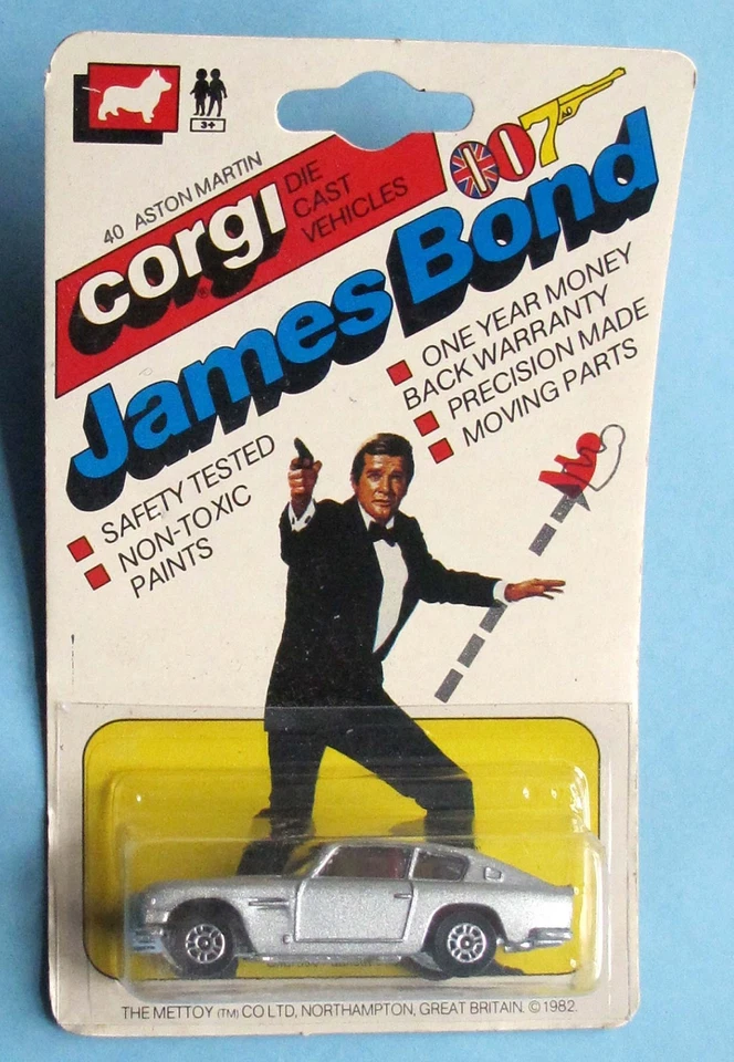 CORGI JUNIORS - SILVER ASTON MARTIN 40 - ROGER MOORE as JAMES BOND - MOC - Image 2 of 4