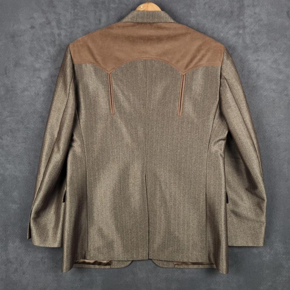 Chaqueta Circle S Para Hombres 40S Marrón Western Blazer Gamuza Yugo Hecha en EE. UU. Vaquero Foto 2 de 4