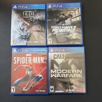 PS4 Game Lot Spider-Man Jedi Fallen Order Tony Hawk Modern Warfare