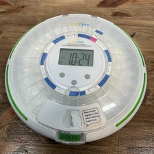 LiveFine Automatic Pill Dispenser with LCD Display & Lock, Clear Lid, Key