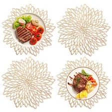 4/6er Set Rund PVC Platzset Abwaschbar Tischsets Hitzebeständige Platzdeckchen