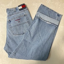 Jean Tommy Hilfiger W30 bleu clair années 90 vintage jambe droite du Japon