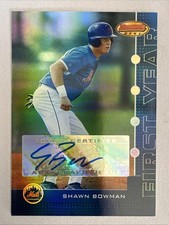 2005 Bowman’s Best Blue Shawn Bowman #118 Auto /299 (exmt) corner wear