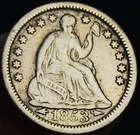 1853 Seated Liberty Half Dime 5C Arrows Circulated 90% Silver US Coin CC29133