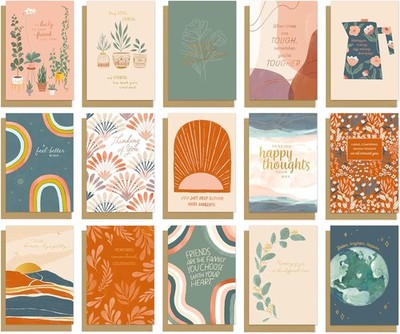 15-Count Thinking of You Card Assortment W/ Envelopes & Seals Happy Thoughts NEW