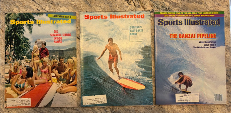 SURFING LOT 3 Vintage SPORTS ILLUSTRATED magazines 3/8/1982, 7/18/1966, 7/24/67