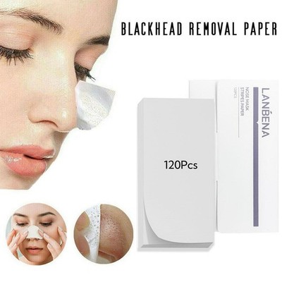 120X Nasal Blackhead Papers Facial Pores Strips Skin RemovalDE R3C4