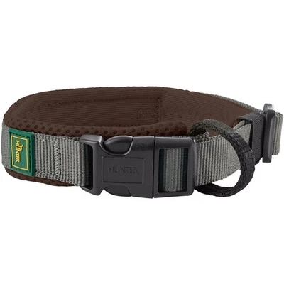HUNTER Halsung Maldon Hundehalsband gepolstert braun/grau