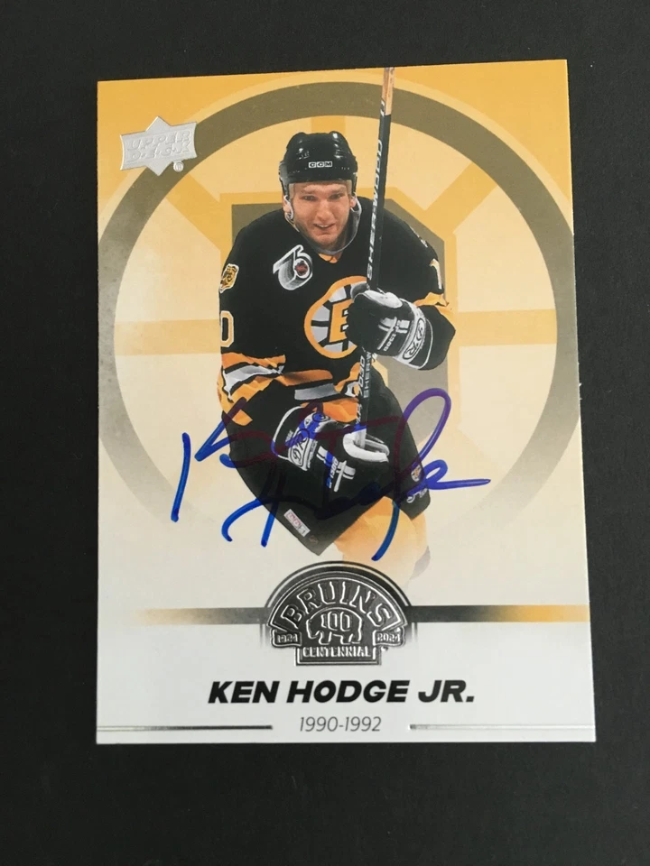 KEN HODGE JR. #80 AUTOGRAPHED 2023/24  U.D. BRUINS YELLOW CENTENNIAL CARD - Image 2 of 3