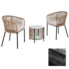 Bistro Set Balkonmöbel Sitzgruppe Outdoor Gartenset 2 Personen Rope Gartenset