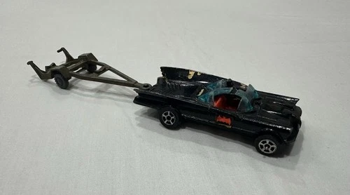 Vintage Rare 1960s Corgi Batmobile and Boat Trailer: Damaged As-Is
