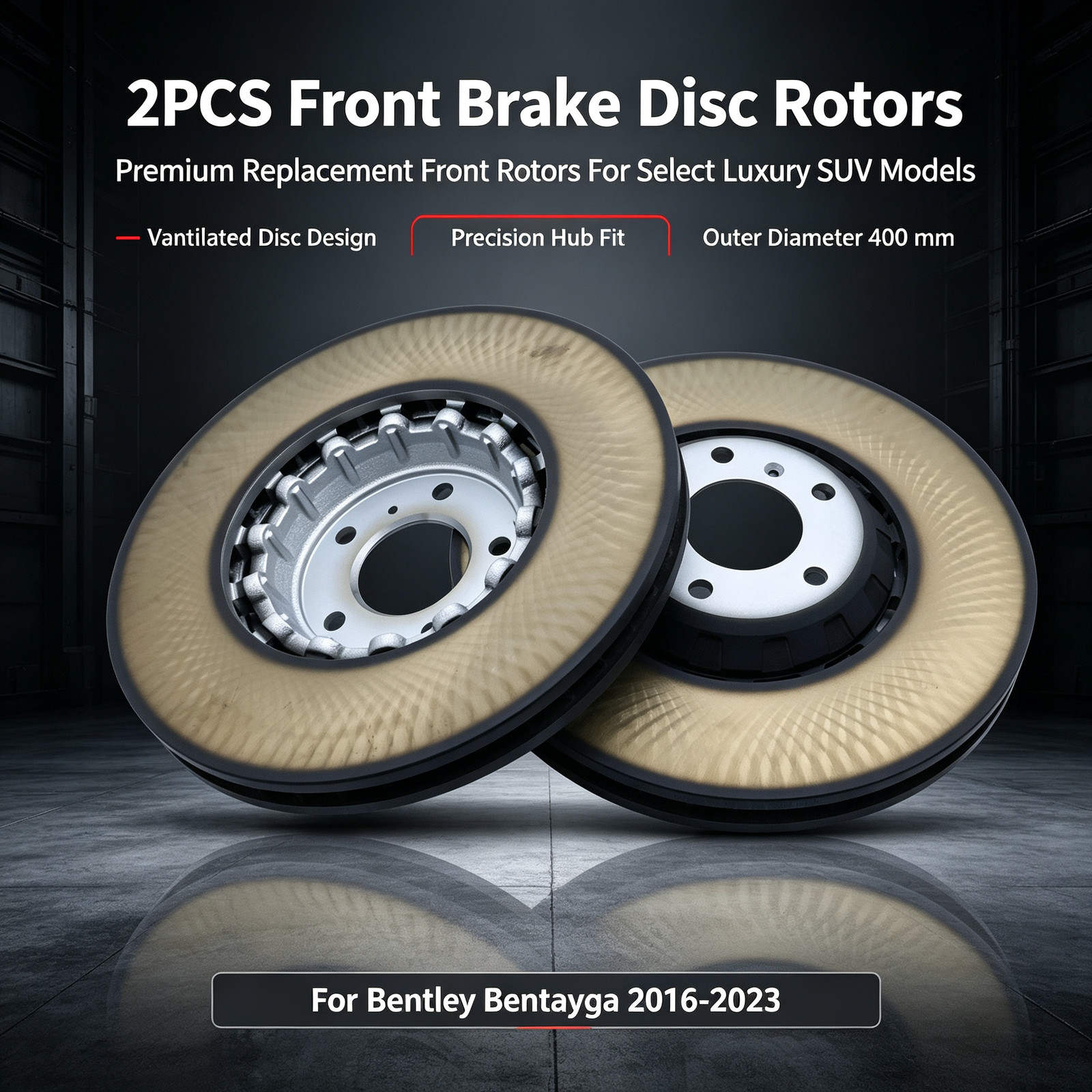 Bentley Bentayga Speed 2016-2023 Front Left, right Brake discs Pair