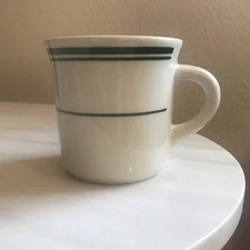 Restaurant Ware Vintage TUXTON Coffee Mug Green Stripes