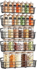 5 Pack Spice Rack Seasoning Organizer Wall Mount Screw or Adhesive Hanging Shelf