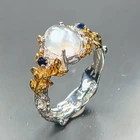 Jewelry gem Natural Opal Ring 925 Sterling Silver Size 7 /R473861