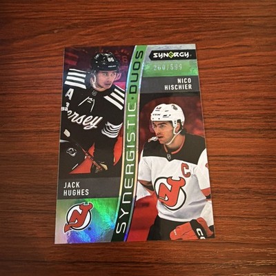 2023-24 Upper Deck Synergy Synergistic Duos Green Jack Hughes/Nico Hischier /599
