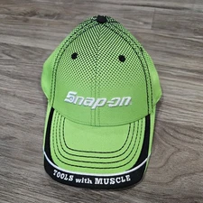 Snap On Cap Hat Lime Green Baseball Adjustable Choko One Size Tools with Muscle