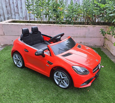 Kids Electric Battery Ride-On Convertible Car, Red Plastic 2-Seater