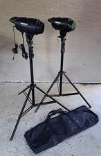 Lot of 2 StudioPRO F121-200 Monolight Strobe Flash Lighting Lights with Tripods