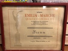 ATTESTATO VINTAGE OFFICINA FIAMM BATTERIE AUTO ELETTRAUTO 1970 EMILIA MARCHE