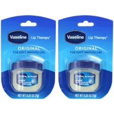2 Pack Vaseline Original Lip Therapy For Soft Smooth Lips 0.25Oz Each