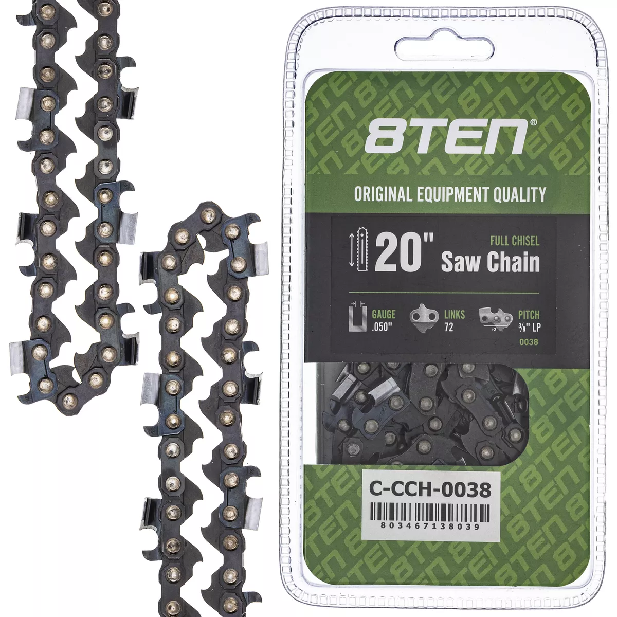 Full Chisel Chainsaw Chain 20 Inch .050 3 8 LP 72DL for Husqvarna
