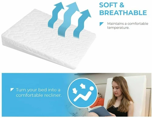 LARGE WEDGE PILLOW ACID REFLUX - GERD RELIEF BACK SUPPORT PILLOW SIZE - 71x60x14