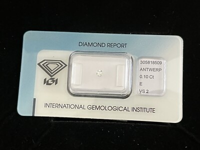 NATÜRLICHER DIAMANT RUND BRILLANT IGI ZERTIFIZIERT CT. 0,1 COLOR GRADE E CLARITY VS2