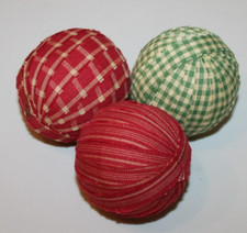 Set of 3 2.5" Diameter Fabric Wrapped Styrofoam Ball Ornaments or Bowl Filler