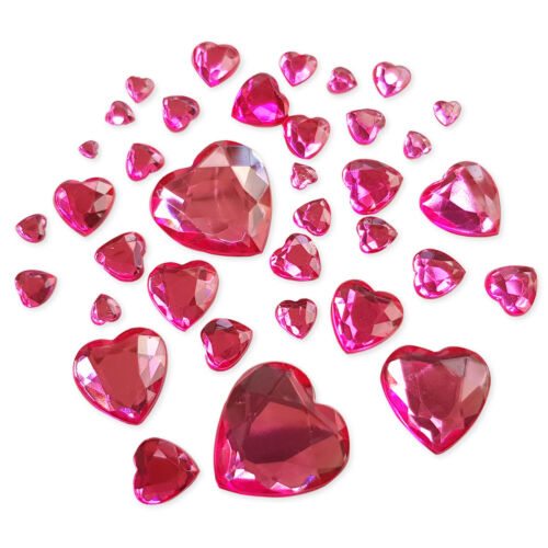 50pcs San Valentín Corazón Flatback Cristal Diamantes de imitación Adornos Gema Artesanías - Imagen 4 de 5