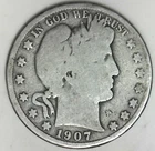1907 O  Barber Half Nice collector grade silver piece FREE ship in the USA