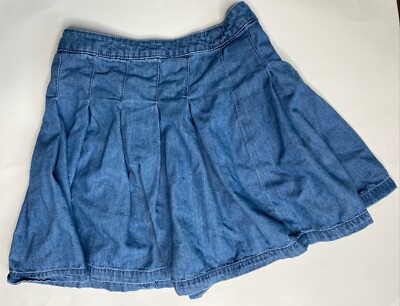 American Eagle Size Light Blue Denim Pleated Mini Skirt