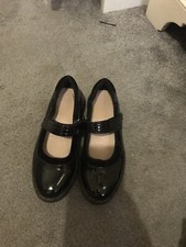 Tesco F&f Leather Patent All Day Comfort School Shoes Size 13 Worn Twice