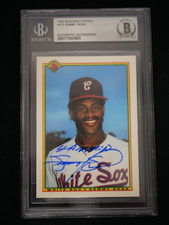SAMMY SOSA SIGNED 1990 BOWMAN TIFFANY #312 INSCRIBED 