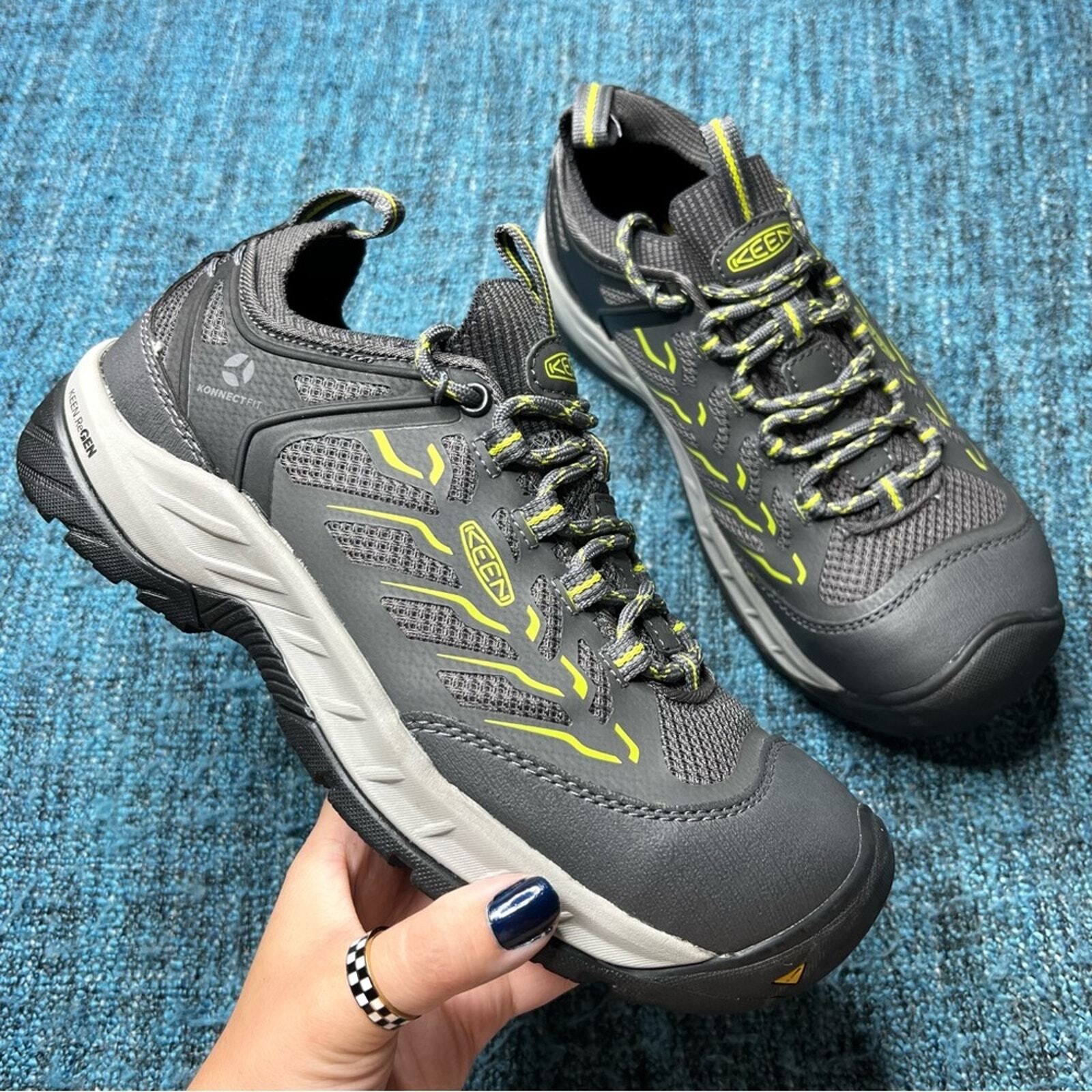 Keen Utility Flint 2 Sport Low Composite Toe Work Shoes in Magnet Black Womens 8