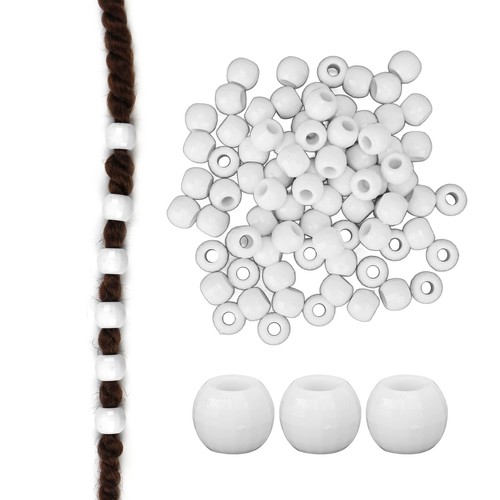 100pcs Hair Braiding Beads Plastics Large Hole Section 12mm Dreadlocks Hair - Picture 17 of 21