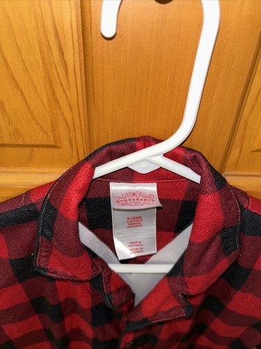 Wondershop Kids 8 Pajama Set Sleepwear Unisex Red Black Check Plaid Christmas - Picture 6 of 14