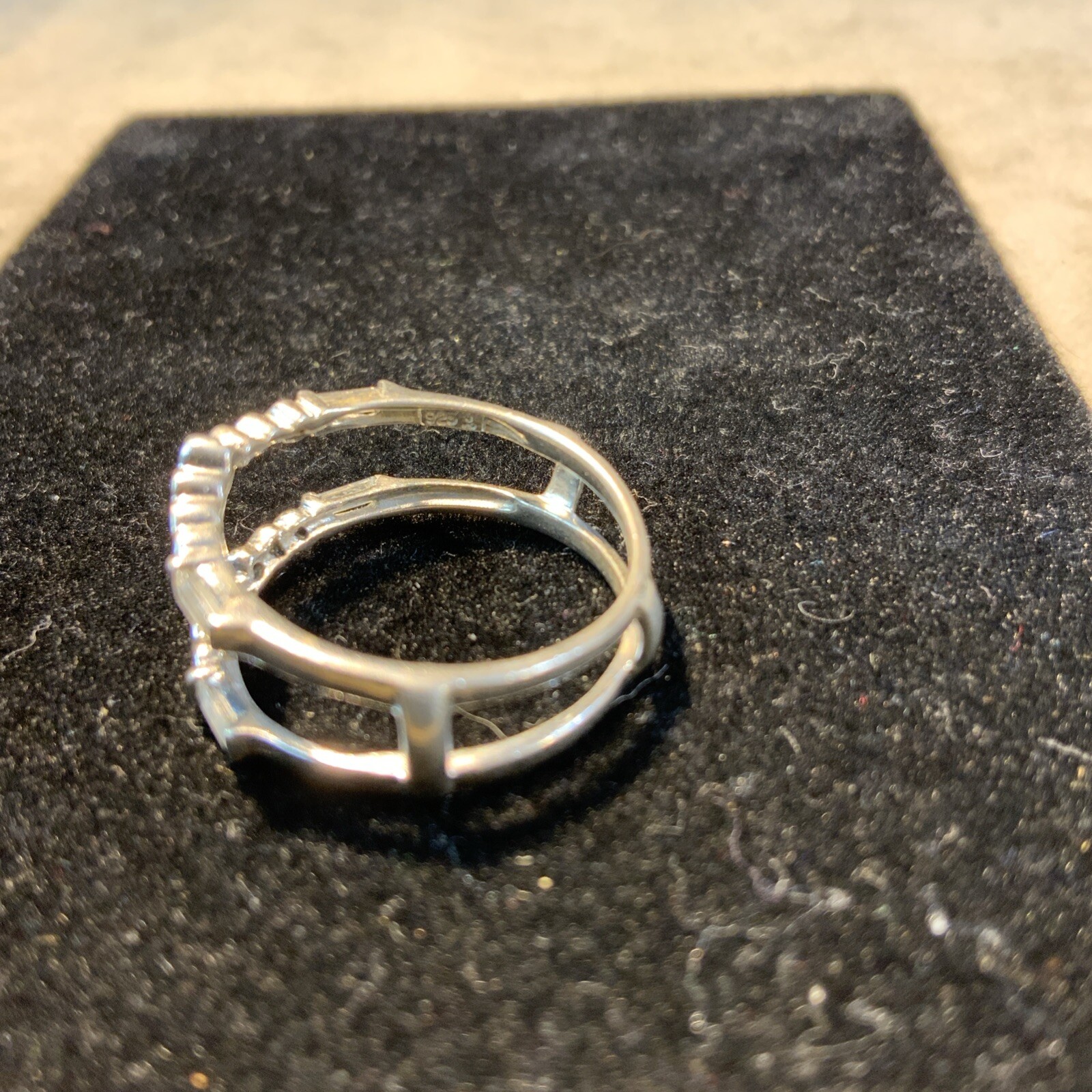 Sterling Silver Ring Jacket / Enhancer with CZ’s - image 14