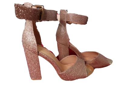 Gold heeled sandals size 5 | eBay