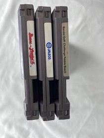 3x Nintendo NES Game lot Sports Bundle Bandai Golf, Bases Loaded 1 & 2 Tested